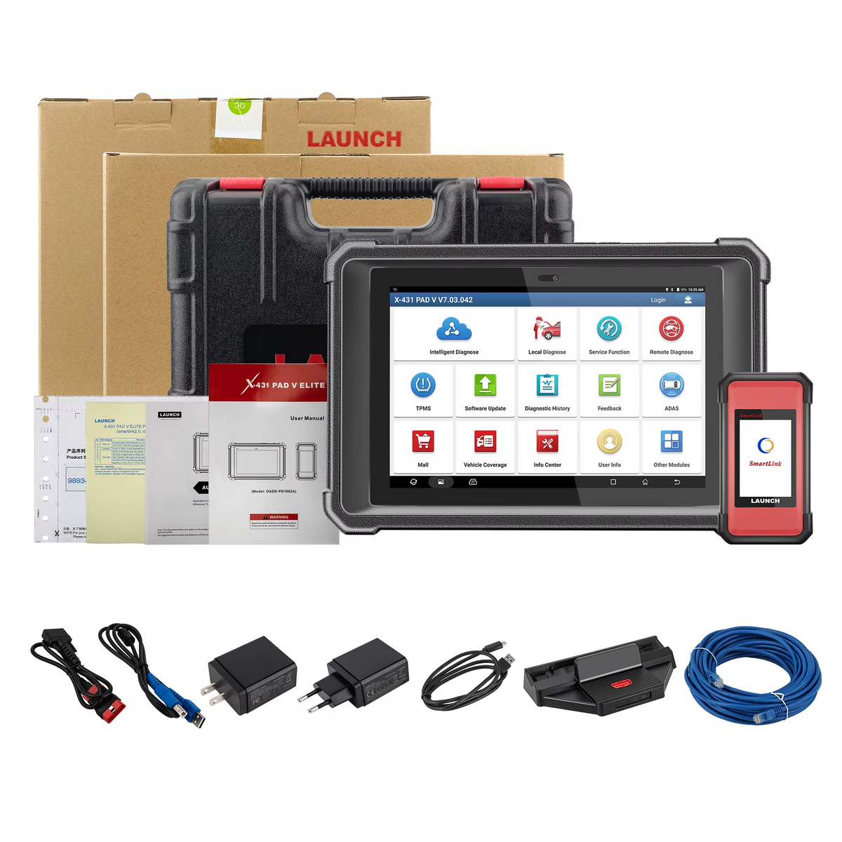 LAUNCH X-431 PAD V Elite – profesionální diagnostika s J2534, CAN FD a DoIP
